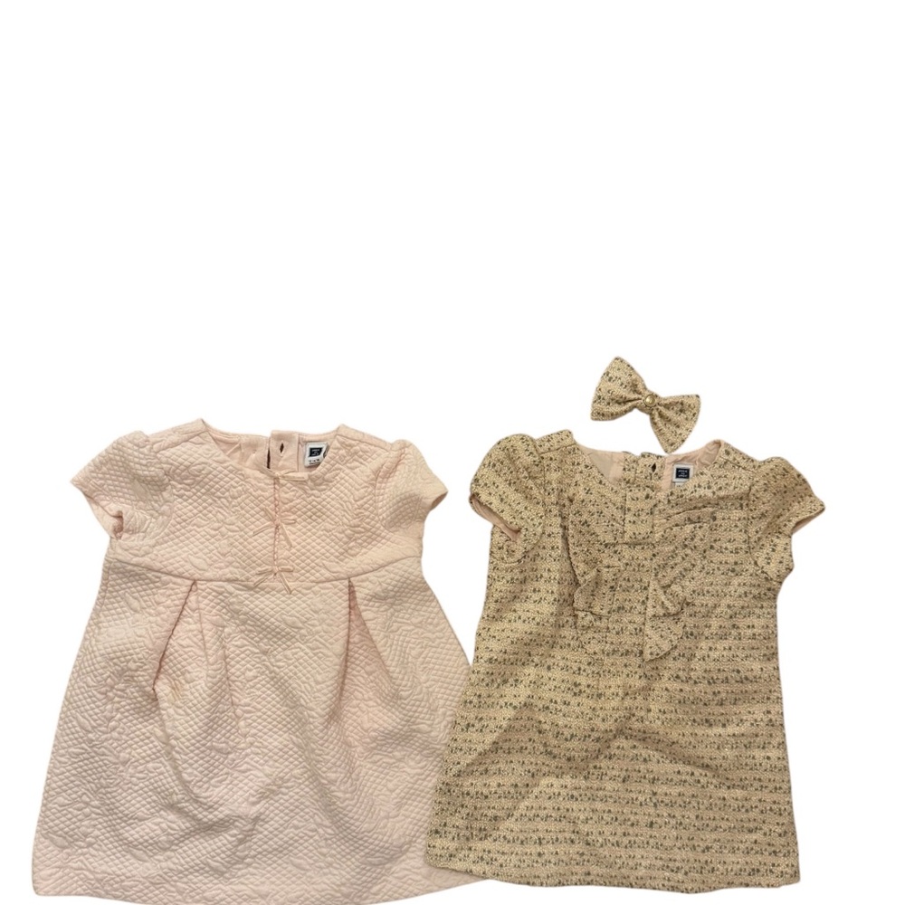 Janie & jack knit dresses pink and gold